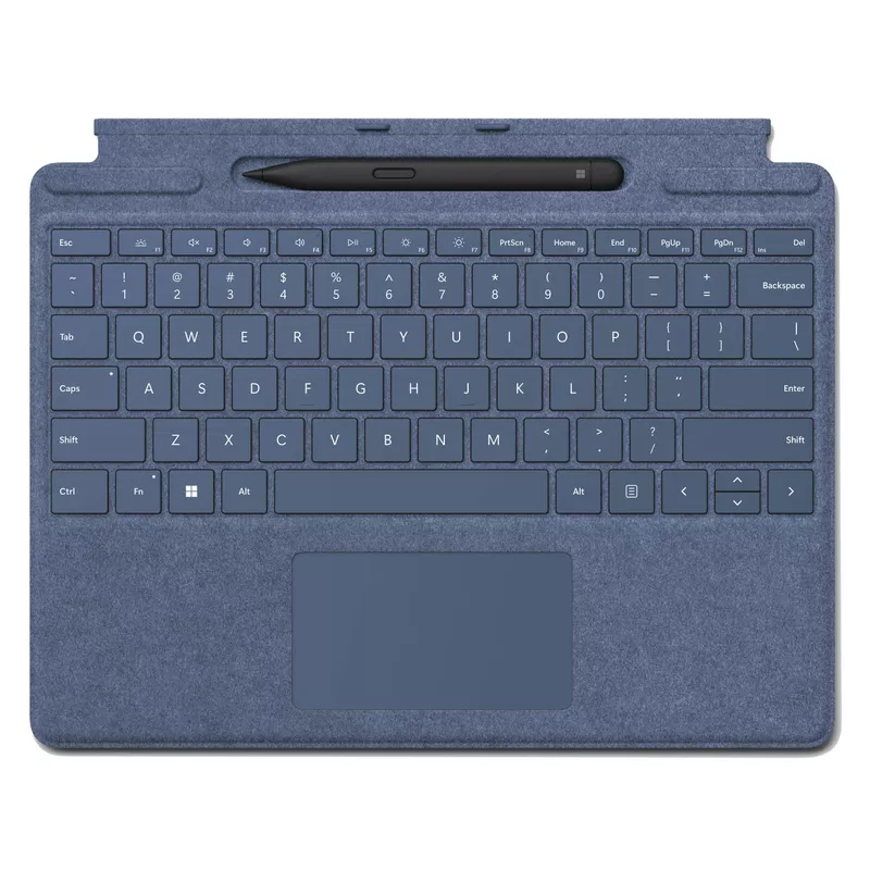 Microsoft Surface Pro Signature Keyboard - keyboard - with touchpad  accelerometer  Surface Slim Pen 2 storage and charging tray - QWERTY - English - sapphire - with Slim Pen 2