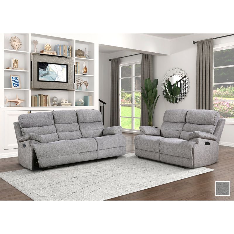 Dixon 2-Piece Reclining Living Room Set - Grey