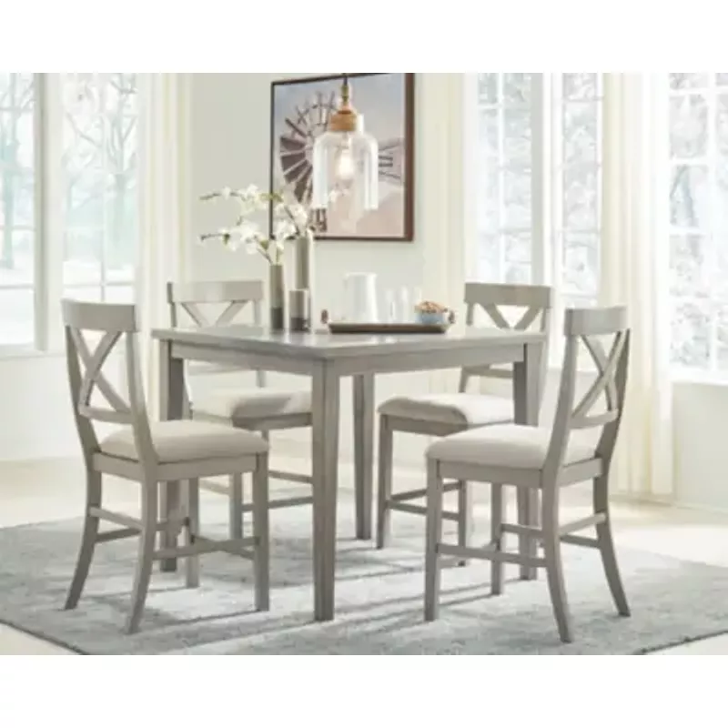 Gray Parellen Square Dining Room Counter Table
