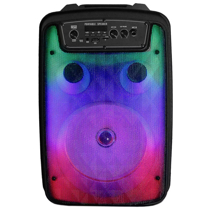 Supersonic - Fire Box 8" TWS Bluetooth Speaker w/ Light Show and Microphone