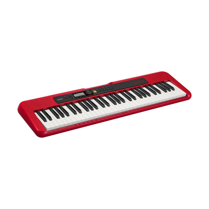 Casio CT-S200 61-Key Digital Piano Style Portable Keyboar, 48 Note Polyphony and 400 Tones, Red with Headphones