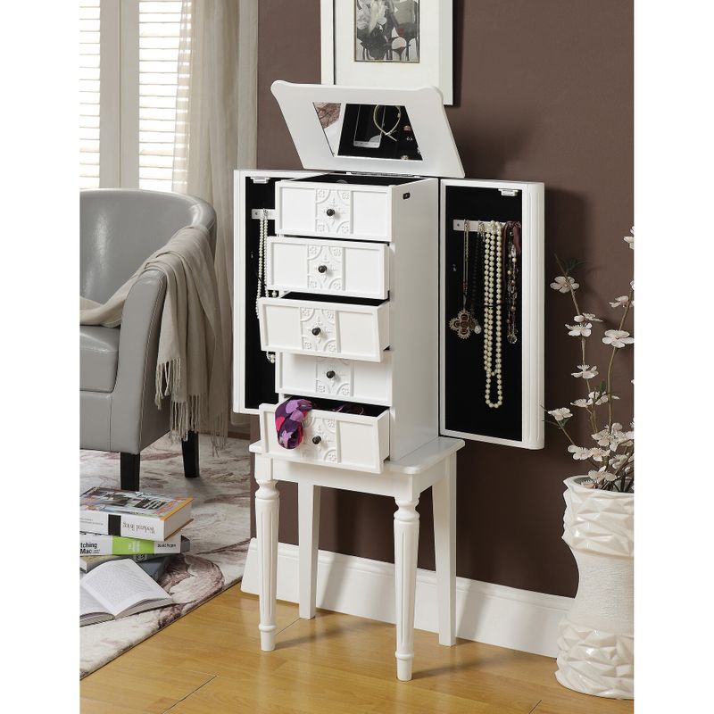 ACME Tammy Jewelry Armoire in White - Gold