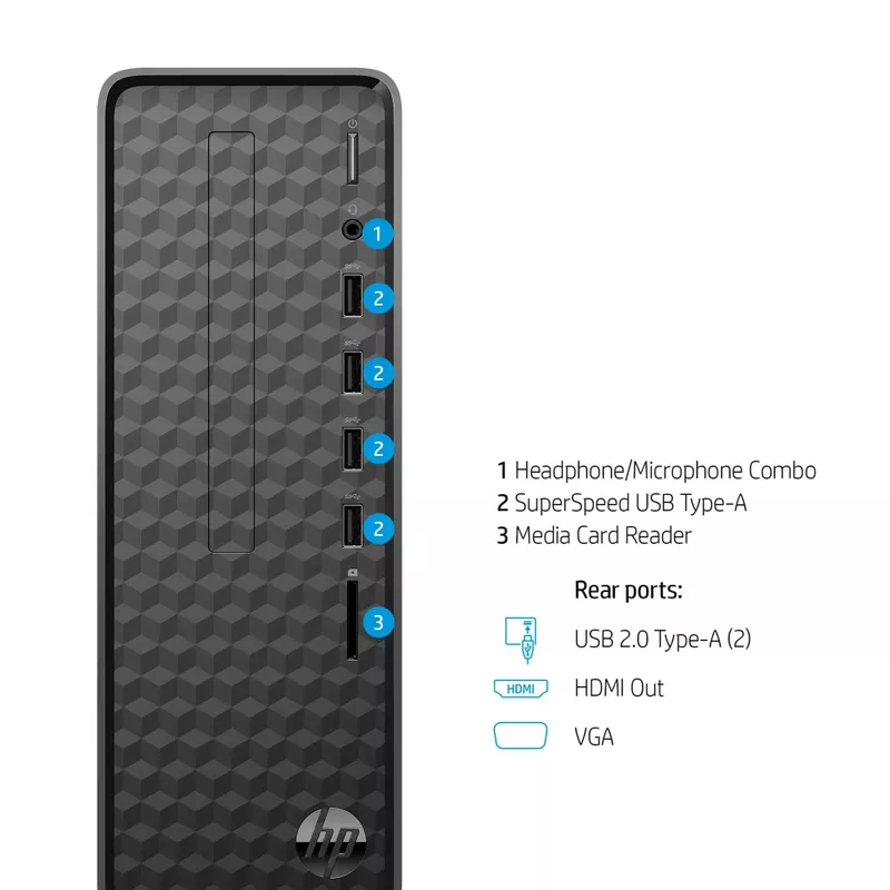 Rent to own HP S01aF2003w Slim Desktop Intel Celeron J4025 2.0GHz 4GB Ram 256GB SSD Bluetooth