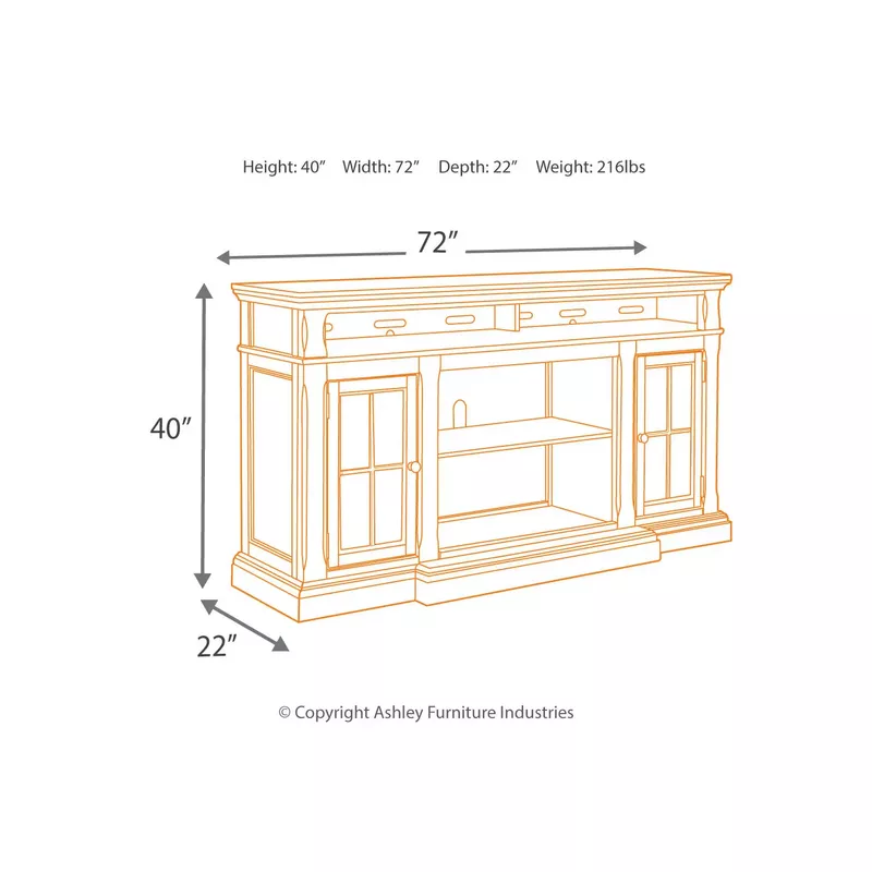 Roddinton Extra Large TV Stand w/Fireplace Option