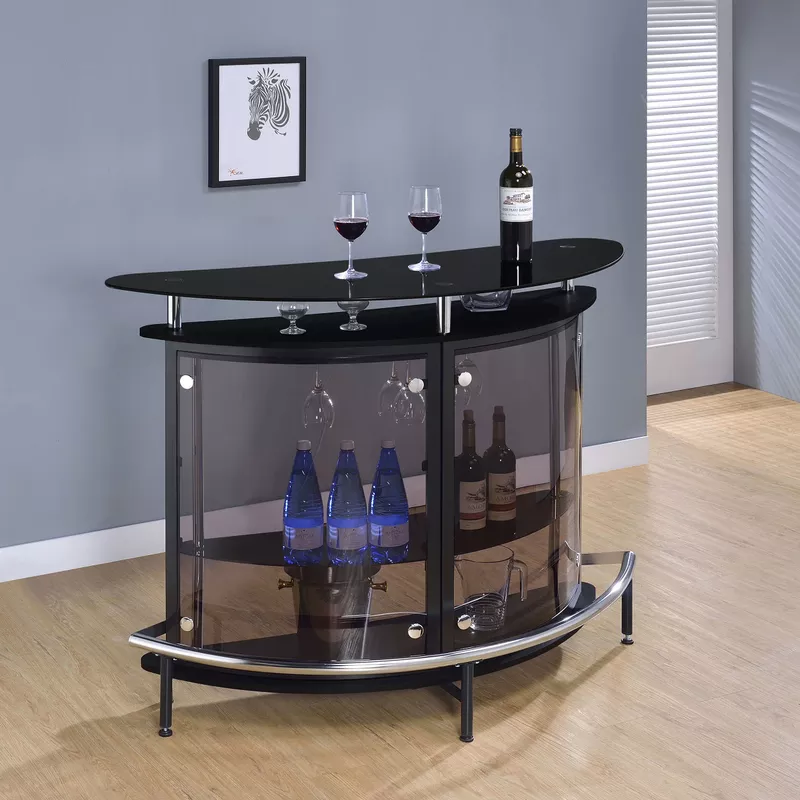 Amarillo 2-tier Bar Unit Black and Chrome