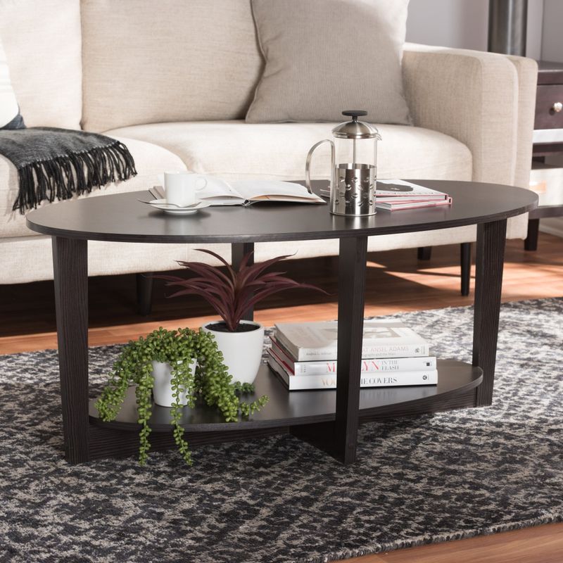 Contemporary Dark Brown Coffee Table by Baxton Studio