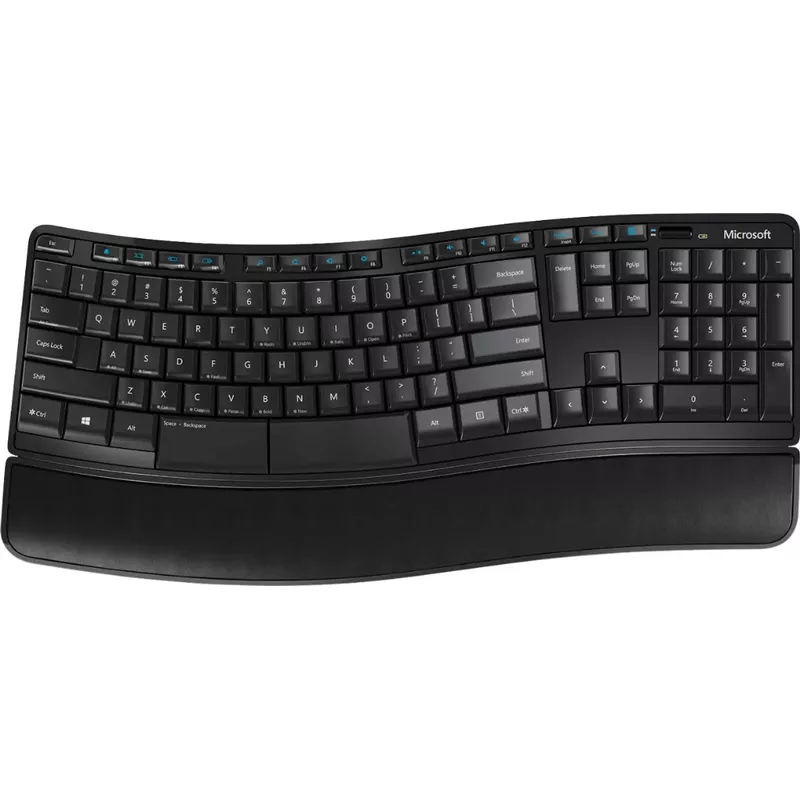 Microsoft - Ergonomic Full-size Wireless Sculpt Comfort Desktop USB Keyboard and Mouse Bundle - Black