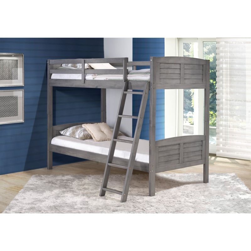 Twin over Twin Bunk with Case Goods - Twin over Twin - Bunk, 3 Drawer Chest, Bookcase