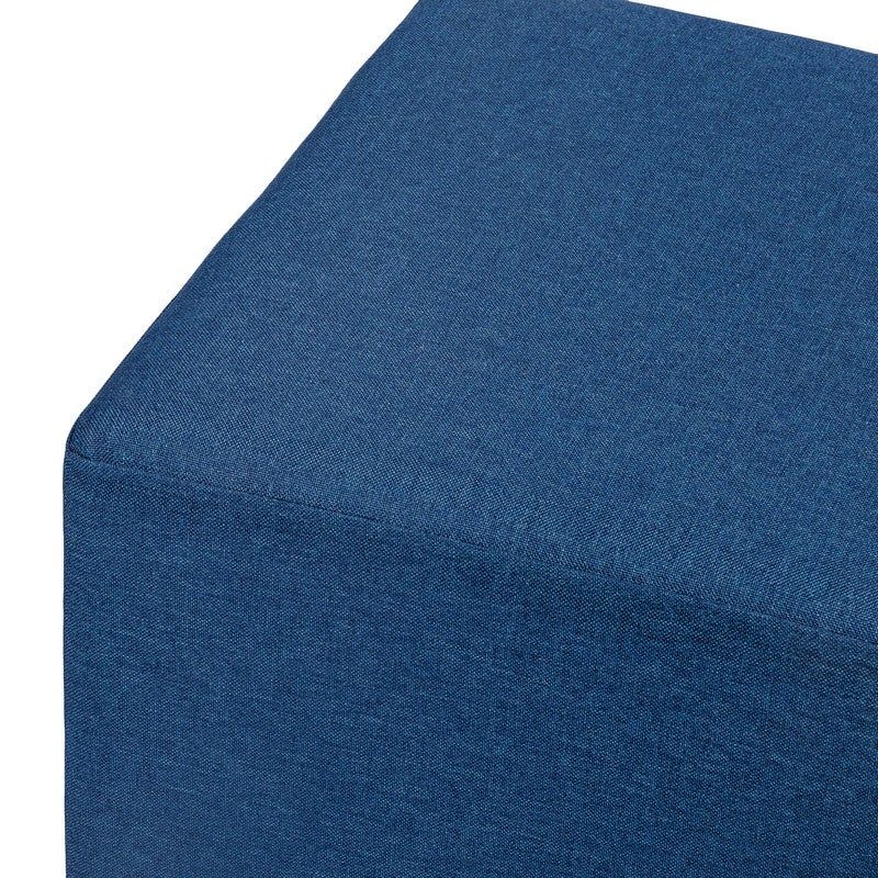 Adeco Simple British-style Cobalt Blue Cube Ottoman Footstool - Blue - Medium