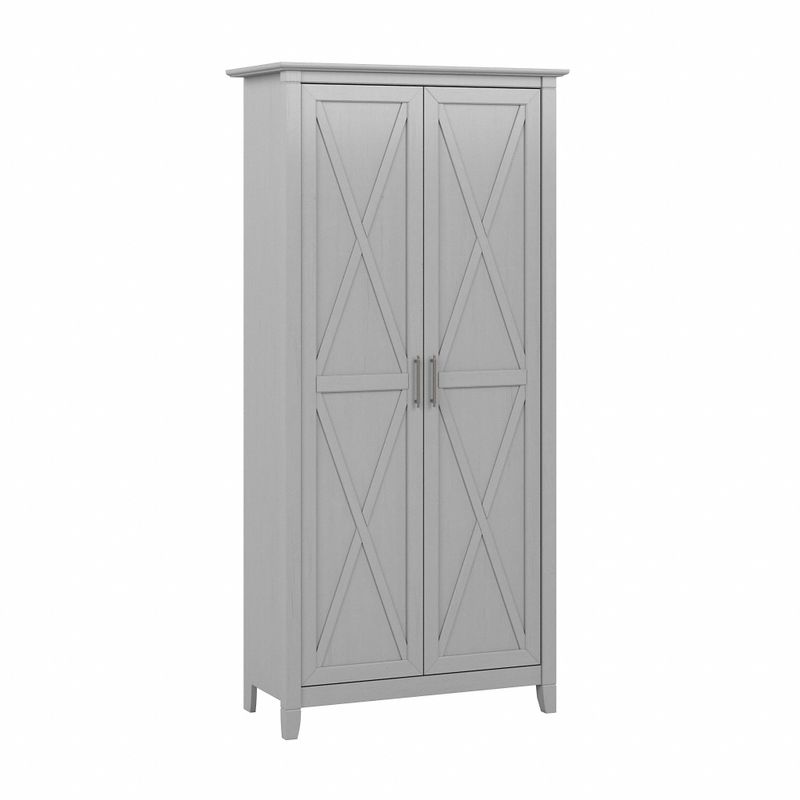 Key West Bathroom Storage Cabinet with Doors by Bush Furniture - Pure White Oak