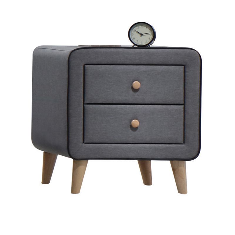 Acme Furniture Valda Light Grey Fabric 2-drawer Nightstand - Nightstand, Light Gray Fabric, 20" x 16" x 22"H