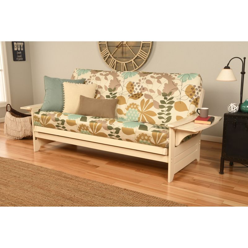 Copper Grove Dixie Futon Frame in Antique White Wood with Innerspring Mattress - Peter's Cabin