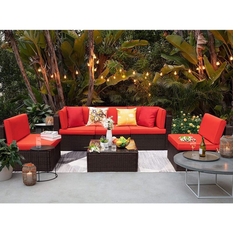 Rent to own Homall 6 Pieces Patio Furniture Sets Outdoor Sectional
