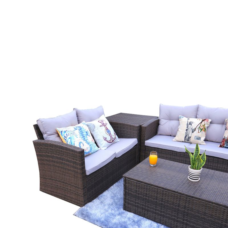 Rent to own Outdoor 6Piece Wicker Patio Sofa Set by Moda Furnishings