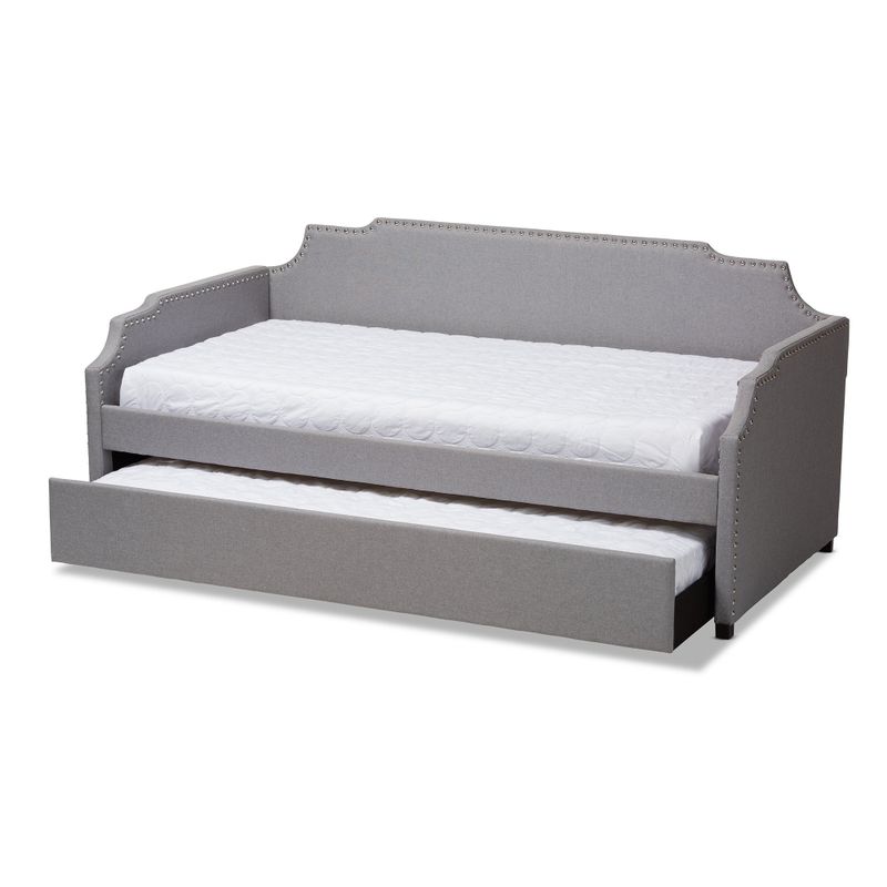 Contemporary Twin Size Daybed with Roll Out Trundle Guest Bed - Charcoal