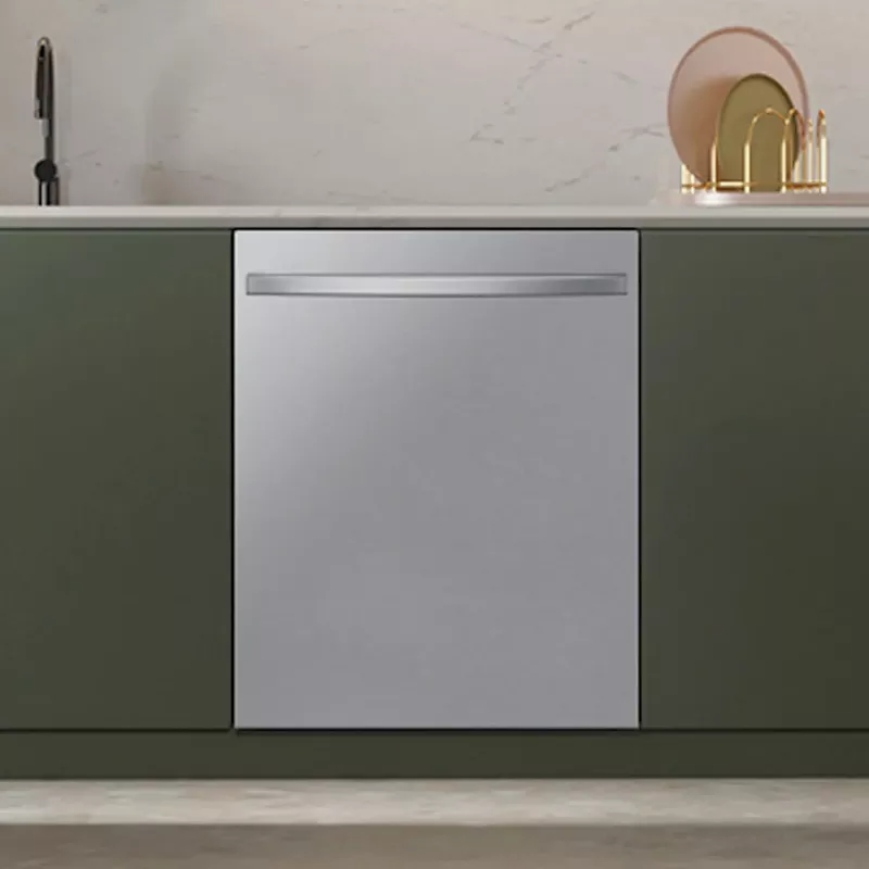 Samsung - AutoRelease Dry Smart Built-In Stainless Steel Tub Dishwasher with 3rd Rack, StormWash, 46 dBA - Stainless Steel