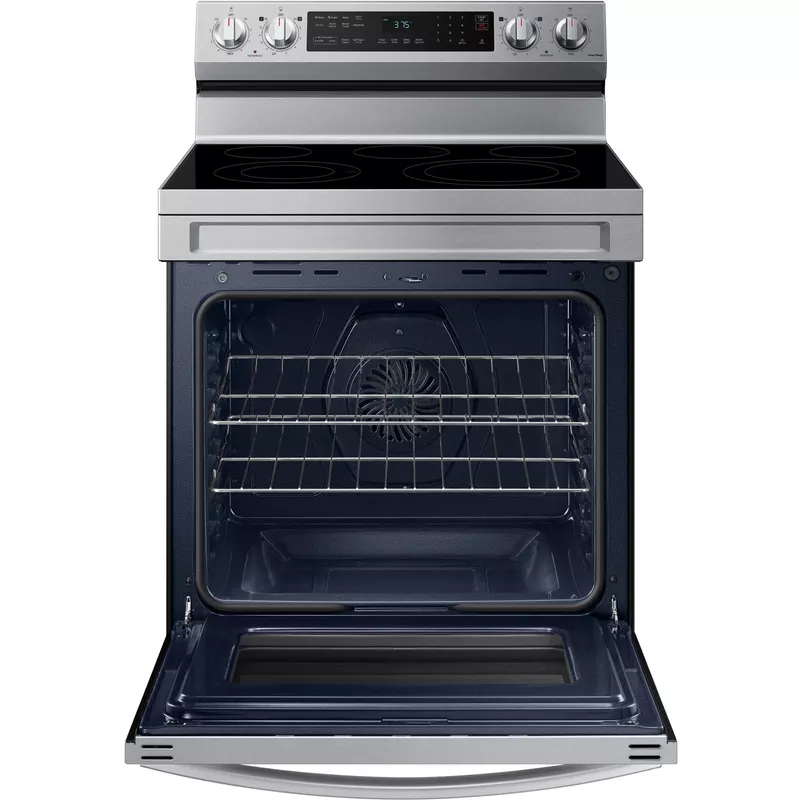 Samsung - 6.3 cu. ft. Freestanding Electric Range with WiFi, No-Preheat Air Fry & Convection - Stainless Steel