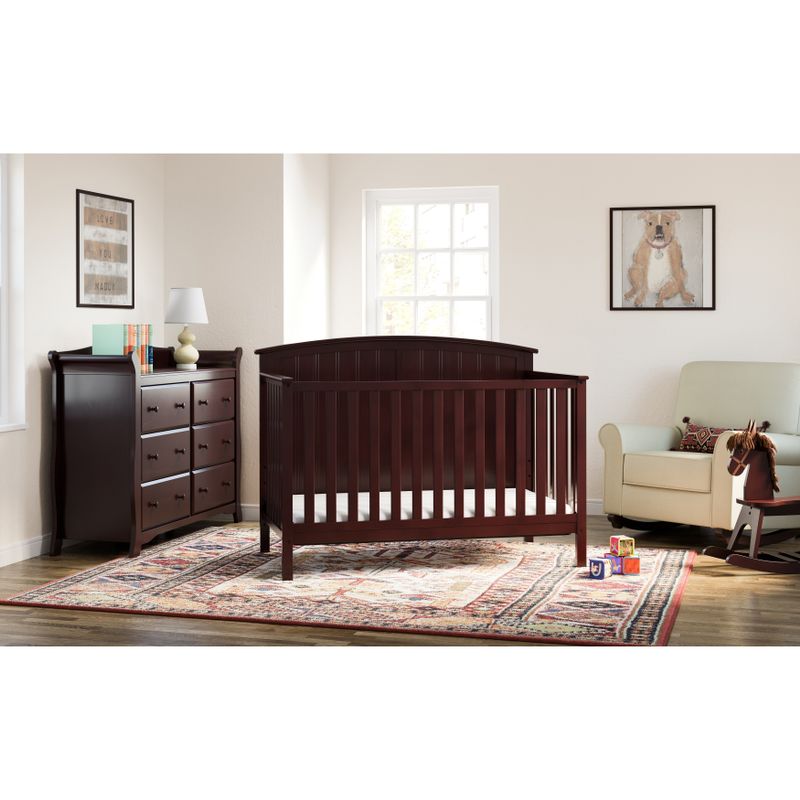 Storkcraft Steveston 4-in-1 Convertible Crib - Converts to Toddler Bed, Daybed, and Full-Size Bed, 3 Adjustable Mattress Heights -...