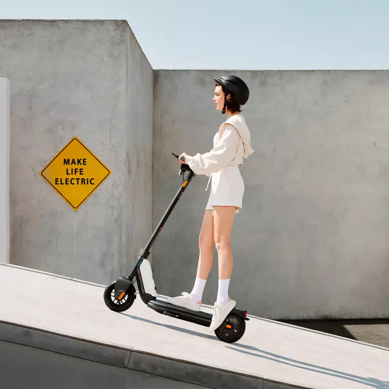 NIU - KQi 1 Pro Foldable Electric Kick Scooter w/ 15.5 mi Max operating Range & 15.5 mph Max Speed - Grey