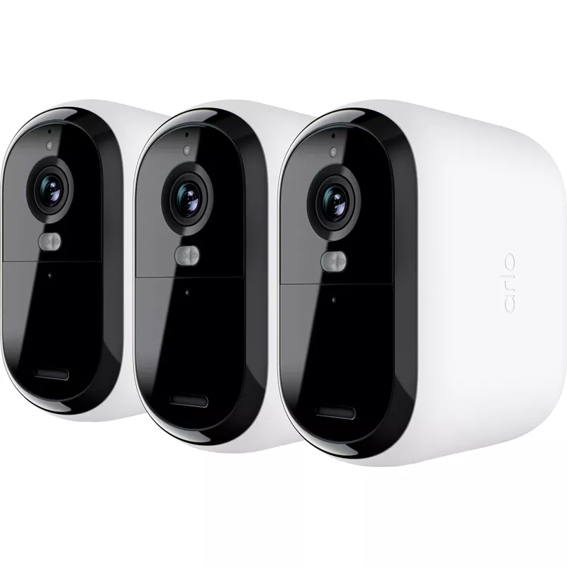 Arlo - Essential XL 3-Camera Outdoor Wireless 2K Security Camera (2nd Generation) with 4x Longer Battery Life - White