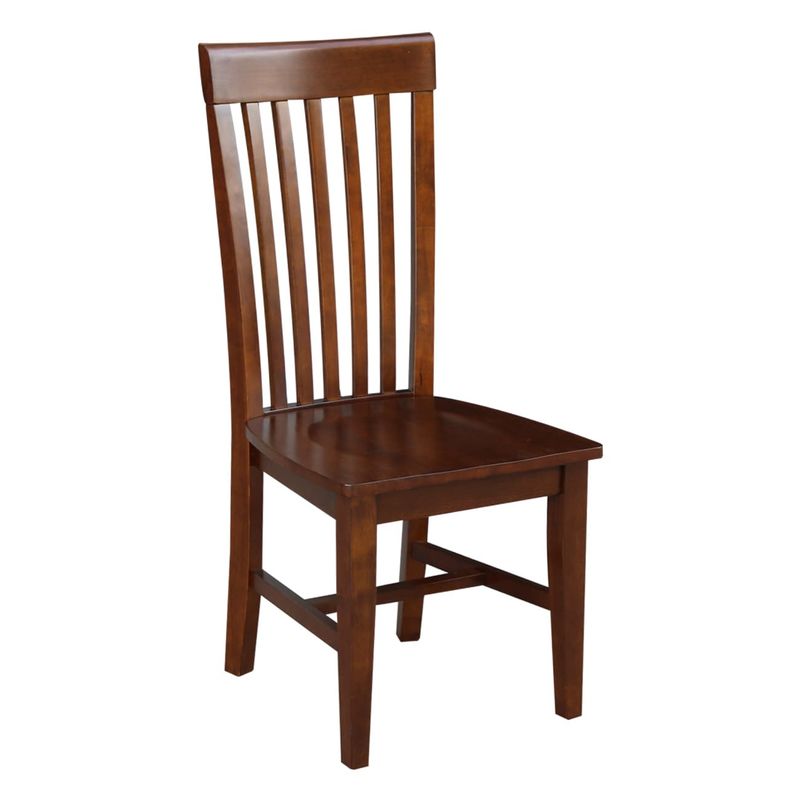 42 in. Drop Leaf Table with 4 Slat Back Dining Chairs - 5 Piece Set - 42 in. W x 42 in. D x 29.5 in. H - Cinnamon/espresso