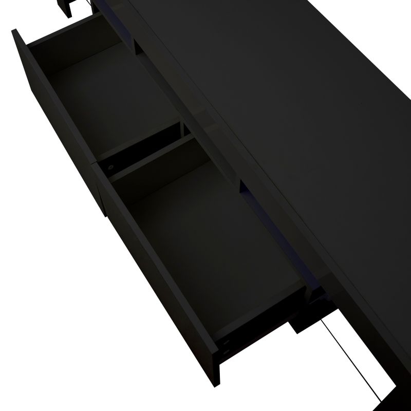 Nestfair Black TV Stand with LED Lights for TVs up to 70 Inches - Black