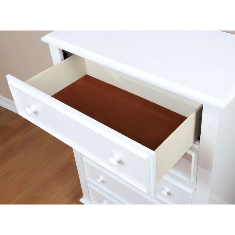 Furniture of America Dole Traditional Solid Wood 5-drawer Youth Chest - White
