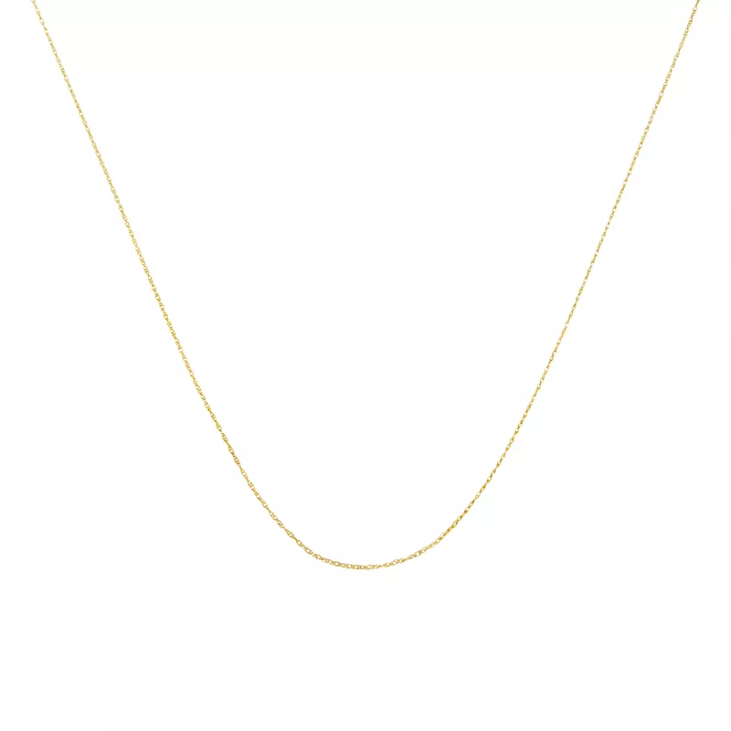 Solid 10k Gold 0.5MM Rope Chain Necklace Unisex Chain Choice of Metal Color and Size