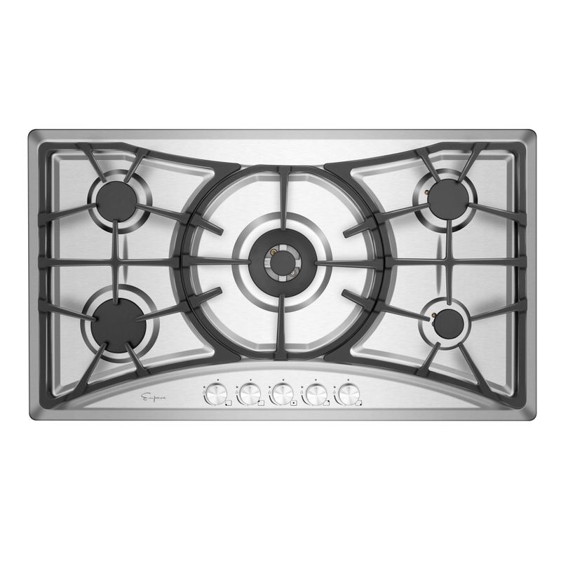 2 Piece Kitchen Appliances Packages Including 36" Gas Cooktop and 36" Under Cabinet Range Hood - Silver