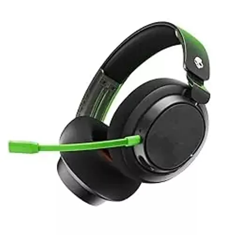 Skullcandy SLYR Pro Wireless Multi-Platform Over-Ear Gaming Headset with Ultra Low Latency USB-A Transmitter, Compatible with Xbox, PC, Nintendo Switch or Playstation - Black/Green