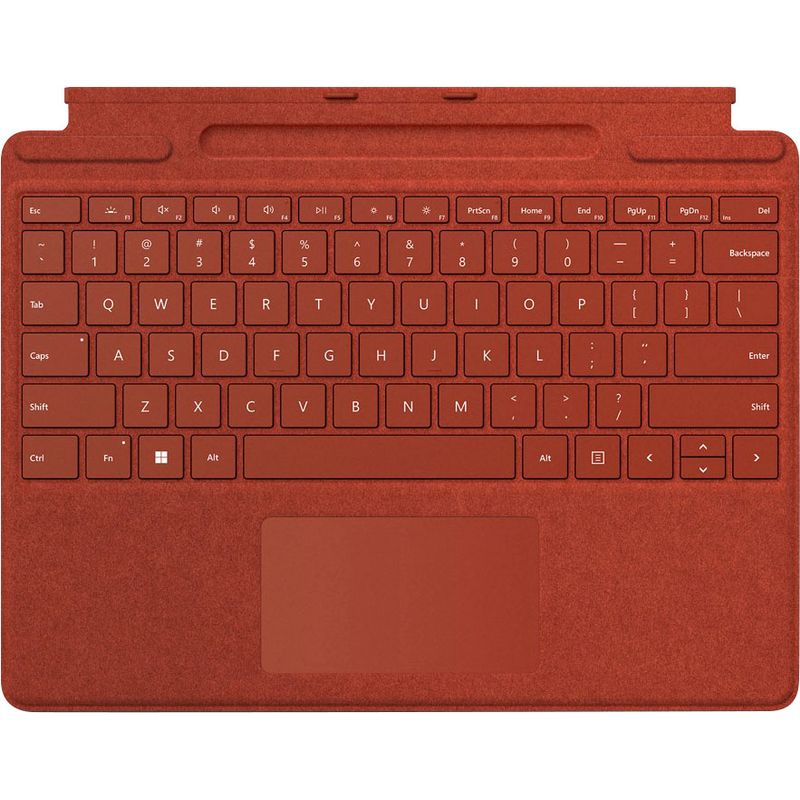 Alt View Zoom 11. Microsoft - Surface Pro Signature Keyboard for Pro X, Pro 8 and Pro 9 with Surface Slim Pen 2 - Poppy Red Alcantara Materi