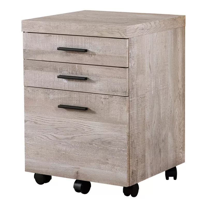 File Cabinet/ Rolling Mobile/ Storage Drawers/ Printer Stand/ Office/ Work/ Laminate/ Beige/ Contemporary/ Modern