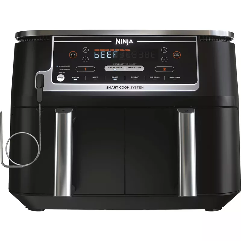 Ninja - Foodi 6-in-1 10-qt. XL 2-Basket Air Fryer with DualZone Technology & Smart Cook System - Black