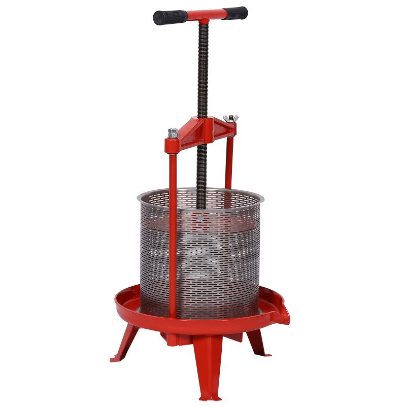 Stainless Steel Fruit and Wine Press - N/A - Red