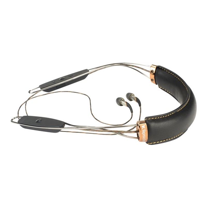 Klipsch X12 Neckband Bluetooth In-Ear Headphones with cVc Mic, Brown Stitched Leather