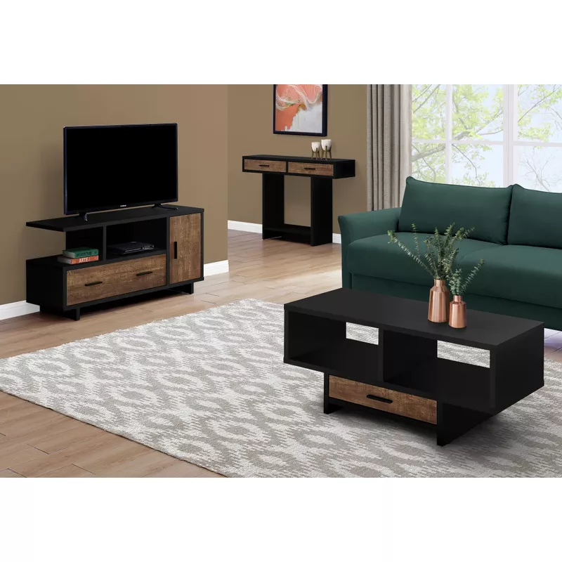 TV Stand/ 48 Inch/ Console/ Media Entertainment Center/ Storage Cabinet/ Drawers/ Living Room/ Bedroom/ Laminate/ Black/ Brown/ Contemporary/ Modern