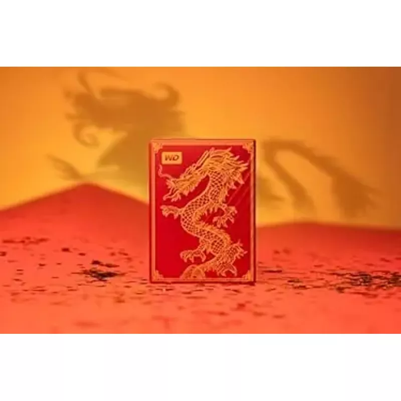 WD - My Passport Ultra Limited Edition Dragon 2TB External USB-C Portable Hard Drive - Red