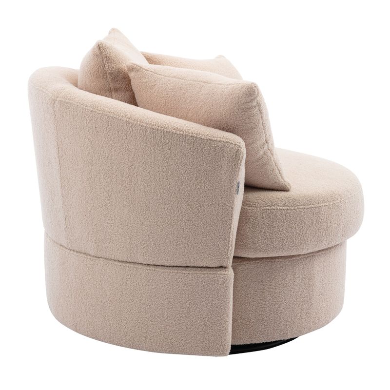 Modern Linen Swivel Accent Chair Bucket Chair - Beige