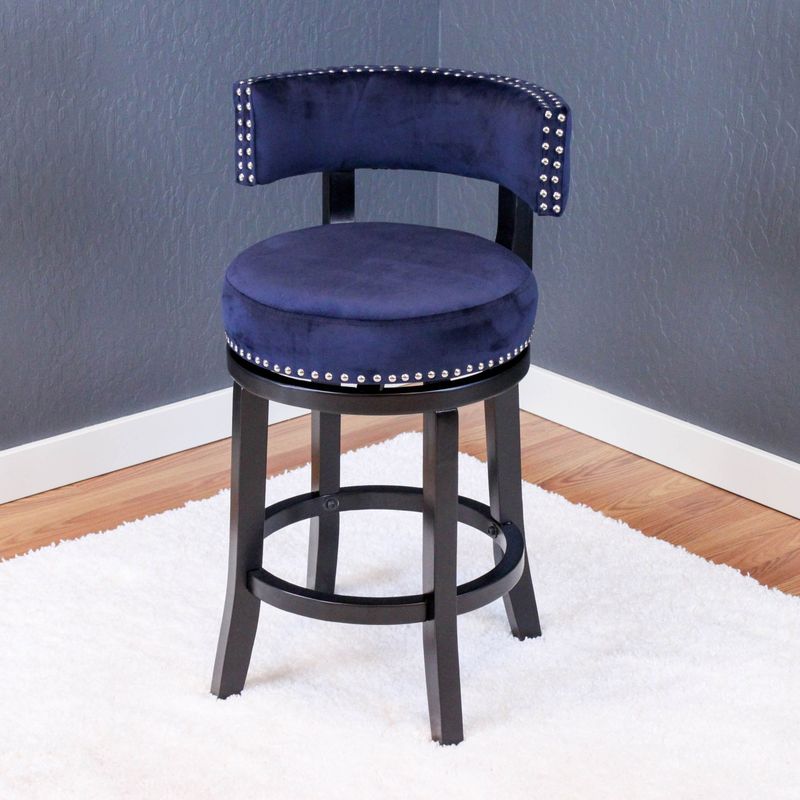 Mossoro Velvet Swivel Counter Chair - Sky blue