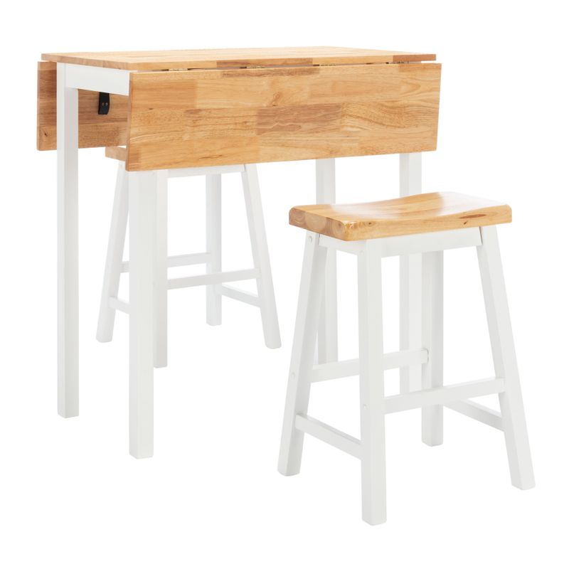 Safavieh Winery 3-Piece Counter-Height Pub Set - 36" W x 36" L x 36" H - Natural/White