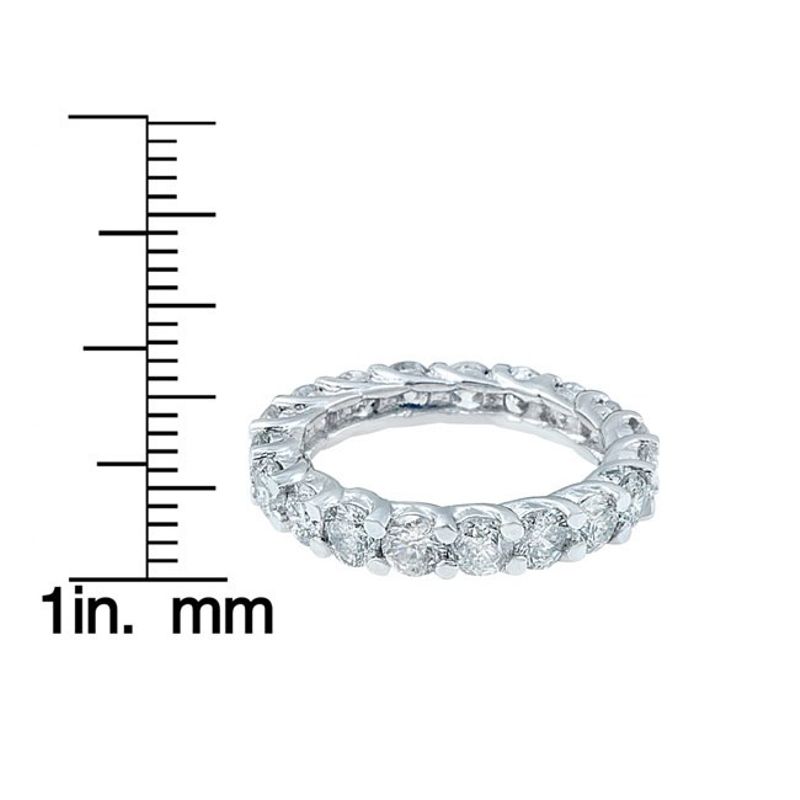 14k White Gold 3ct TDW Trellis Diamond Eternity Ring - Size 5