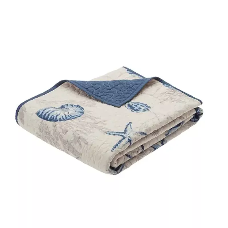Blue Bayside Oversized Quilted Throw 60x70"