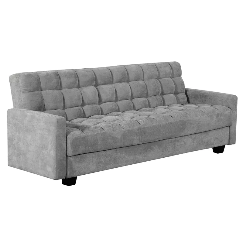 Penelope 85 in. Grey Sleeper Sofa with Storage