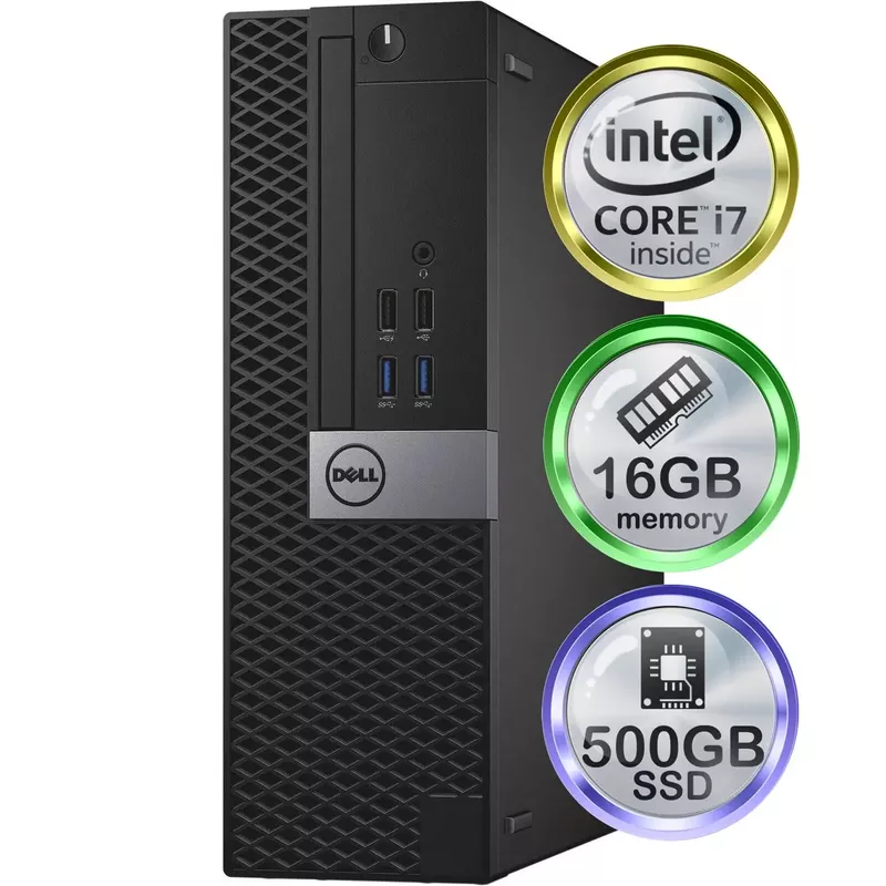 Dell Optiplex 7040 Desktop Computer, Intel i7-6700 (3.4), 16GB DDR4 RAM, 500GB SSD Solid State, Windows 10 Professional (Refurbished)