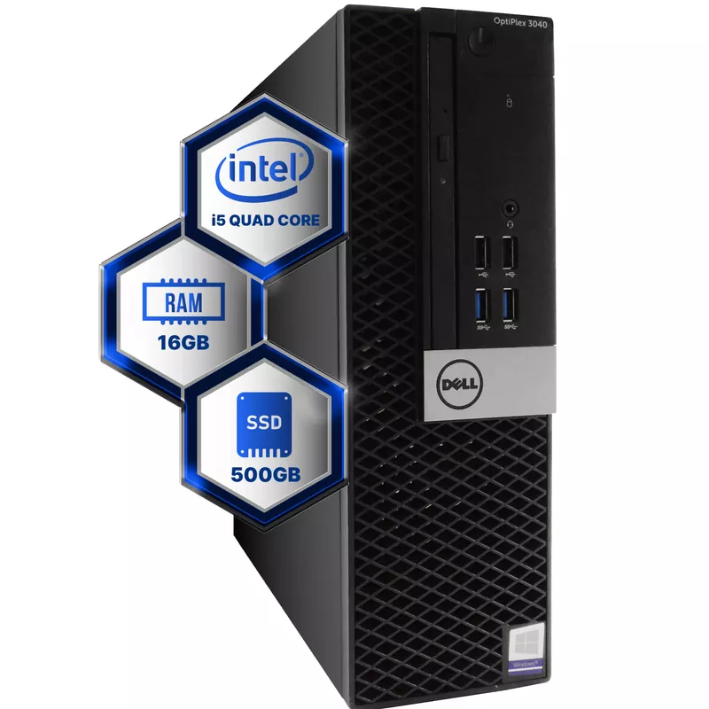 Dell Optiplex 3040 Desktop Computer, Intel i5-6500 (3.2), 16GB DDR3 RAM, 500GB SSD Solid State, Windows 10 Professional (Refurbished)