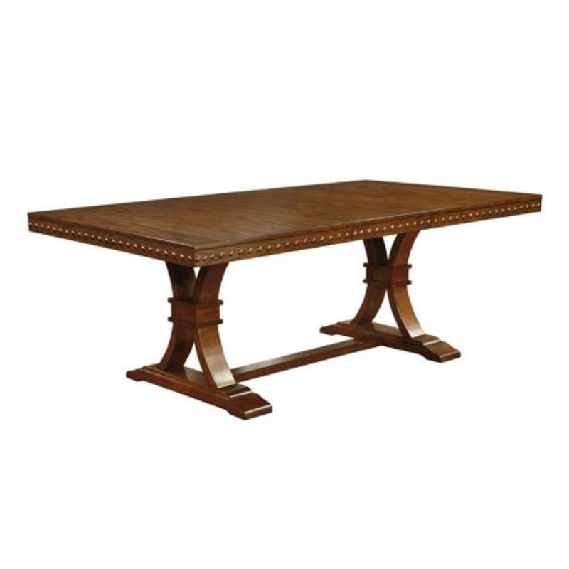 Furniture of America Duran Pedestal Dining Table in Dark Oak
