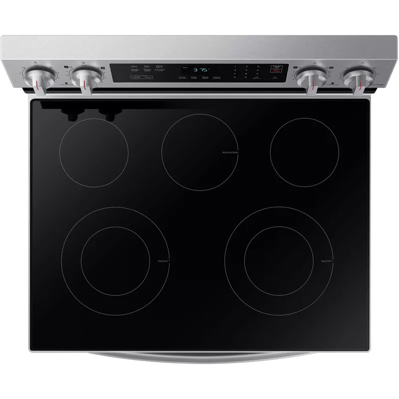 Samsung - 6.3 cu. ft. Freestanding Electric Range with Rapid Boil, WiFi & Self Clean - Stainless Steel