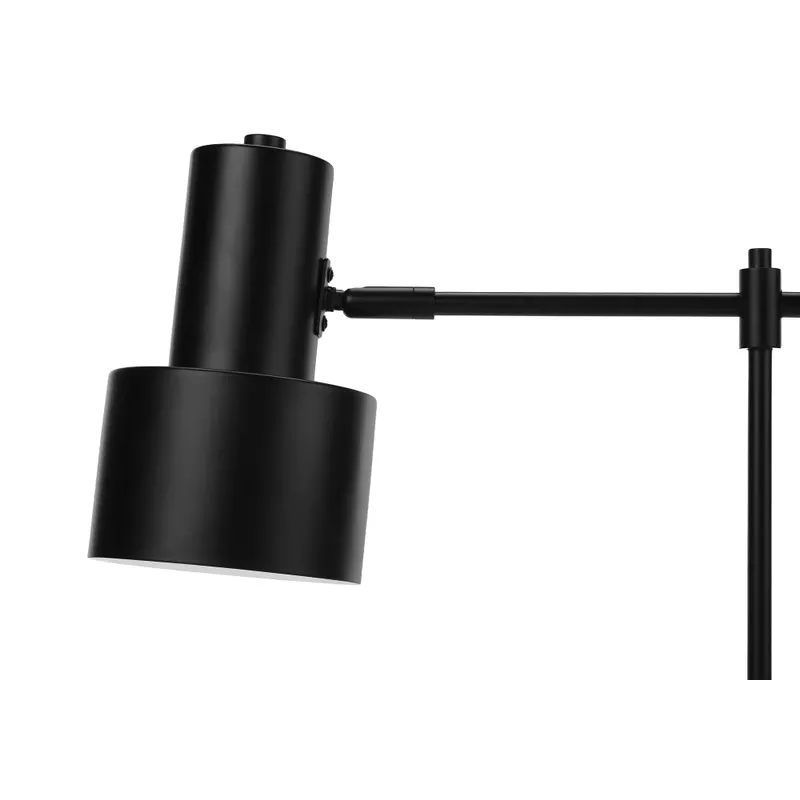 Lighting - 21"H Table Lamp Black Metal/Black Shade/USB