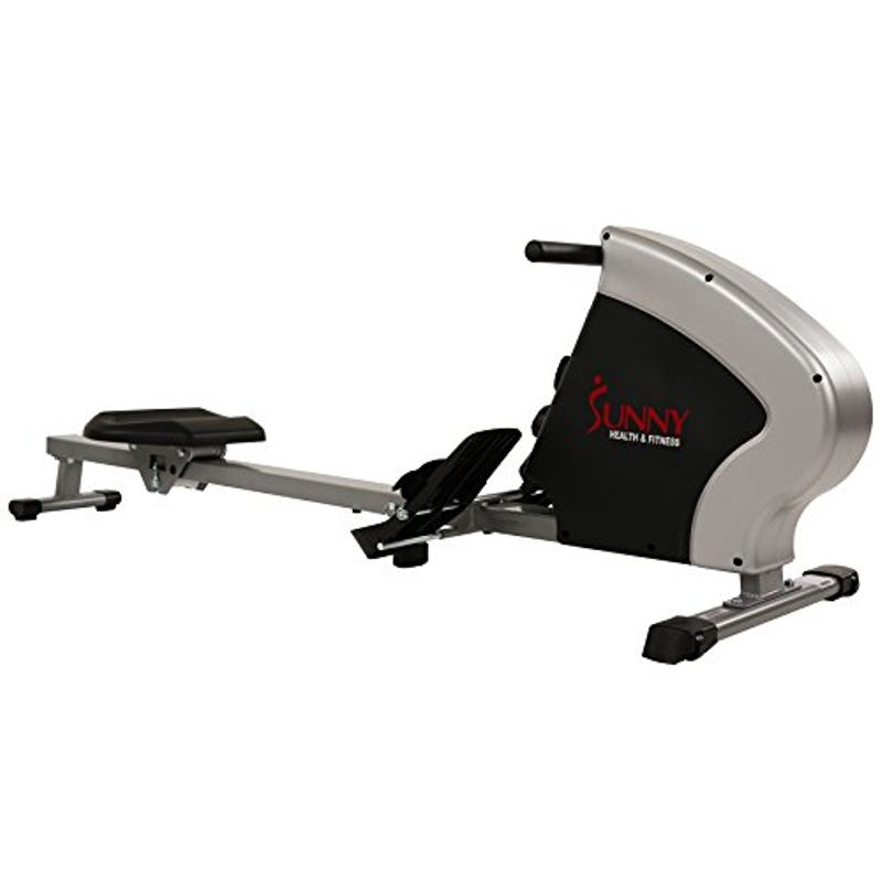 Sunny Health & Fitness Magnetic Rowing Machine Rower, LCD Monitor with Tablet Holder - Synergy Power Motion - SF-RW5801
