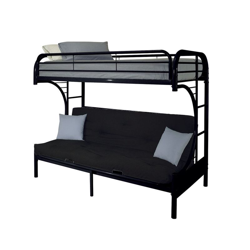 Rent to own Metal Twin XL Over Queen Futon Bunk Bed White